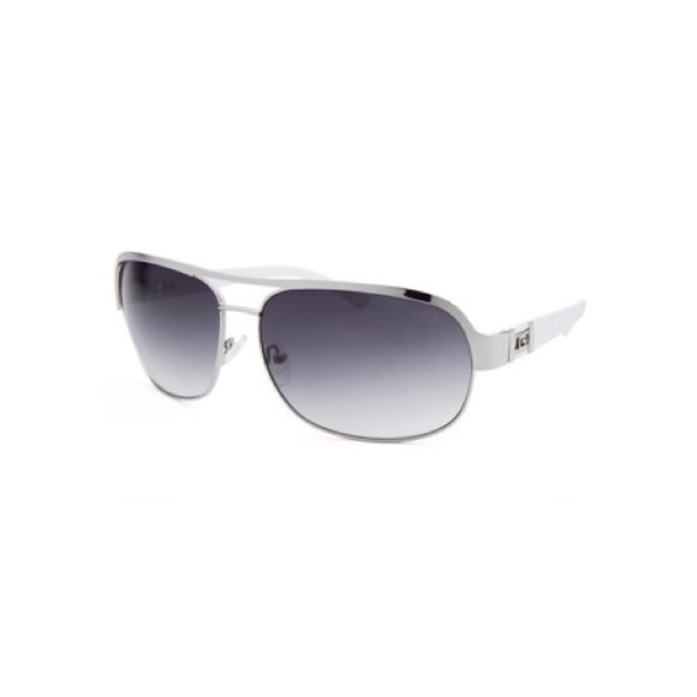 Guess Men Aviator Silver-Tone Gradient Sunglasses